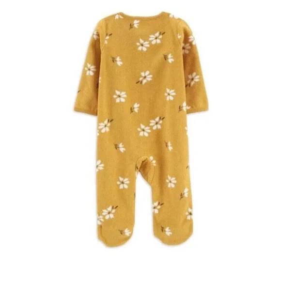 Carter's Child of Mine FLORAL Fleece Footed Sleep & Play Sleeper Baby Newborn - Picture 2 of 4